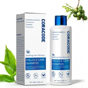 CORACODE Botanic Folliculitis Shampoo for Itchy & Oily Scalp Care – Herbal Tea Tree Oil Clarifying Shampoo with Willow Bark, Purslane & Cnidium Monnieri Extracts for Flaky Scalp, Scalp Buildup & Seborrheic Scalp Care, 10.58 Fl Oz