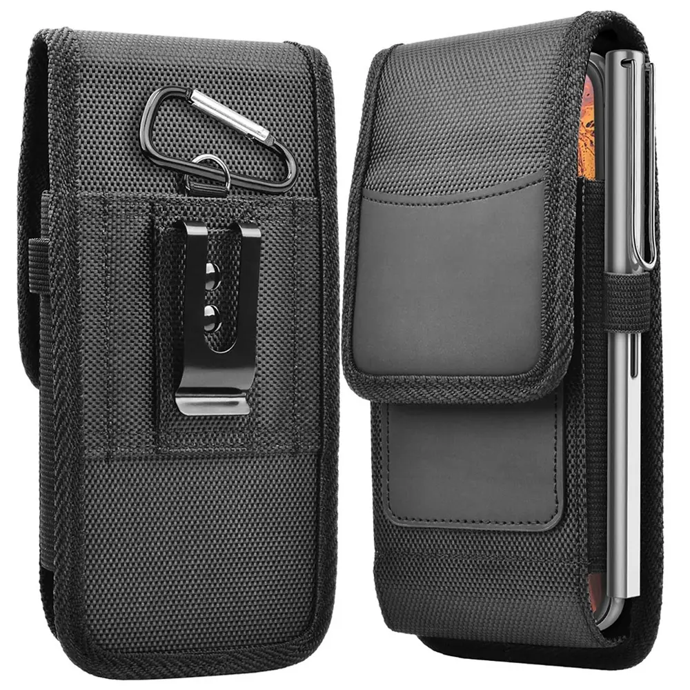 3.5-6.8inch Phone Nylon Side Pouch Cell Phone Belt Clip Carrying Holster Case Waist Bag for IPhone,Samsung Galaxy Travel Essentials Waist Pack