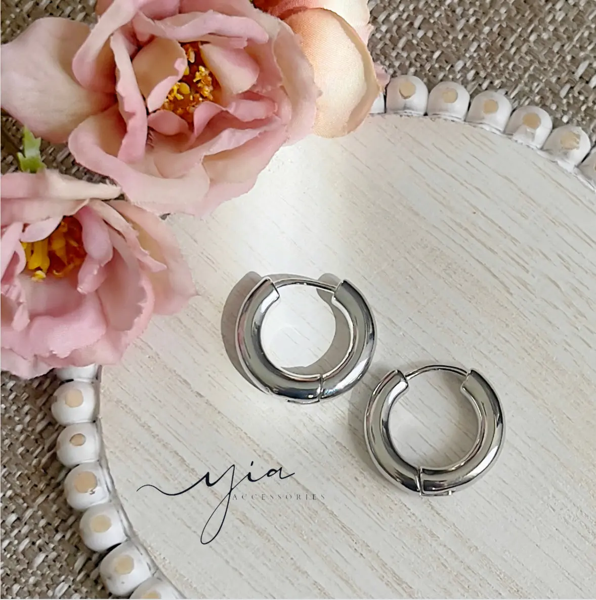 Silver Chunky Tube Hoop earrings Silver Chunky Tube Hoop earrings