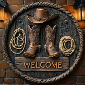 Cowboy Theme Wall Decor, Vintage Metal Plaque, Wall Art for Home, Office, Bar Or Party, Farmhouse Decoration, Rustic Charm and Style Wall Decor, Signs