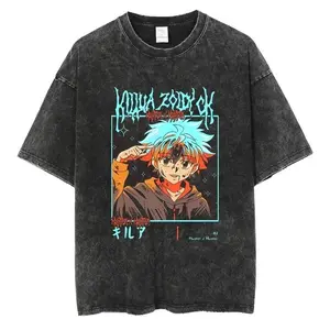 Killua Zoldyck HxH Vintage Acid Wash Shirt for Hunter x Hunter Anime Fans