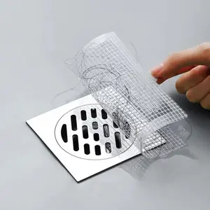 Disposable Hair Catcher 30 Pack - 4" x 4" Mesh Drain Cover for Shower, Bathtub, Kitchen Sink, Laundry, White Hair Trap for Bathroom