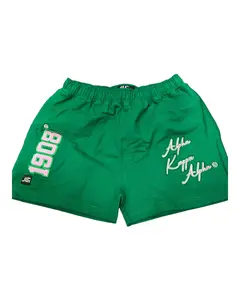 Alpha Kappa Alpha Embroidered Script Shorts - Green