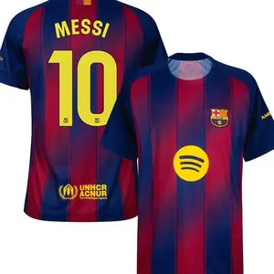 Unisex Soccer/Football Barcelona Team Lionel Messi 10 La Liga 2025/26 Home/Away Replica Jersey LQY