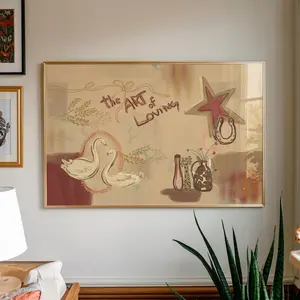 Vintage Collage Poster-Warm Tones Neutral Wall Decor