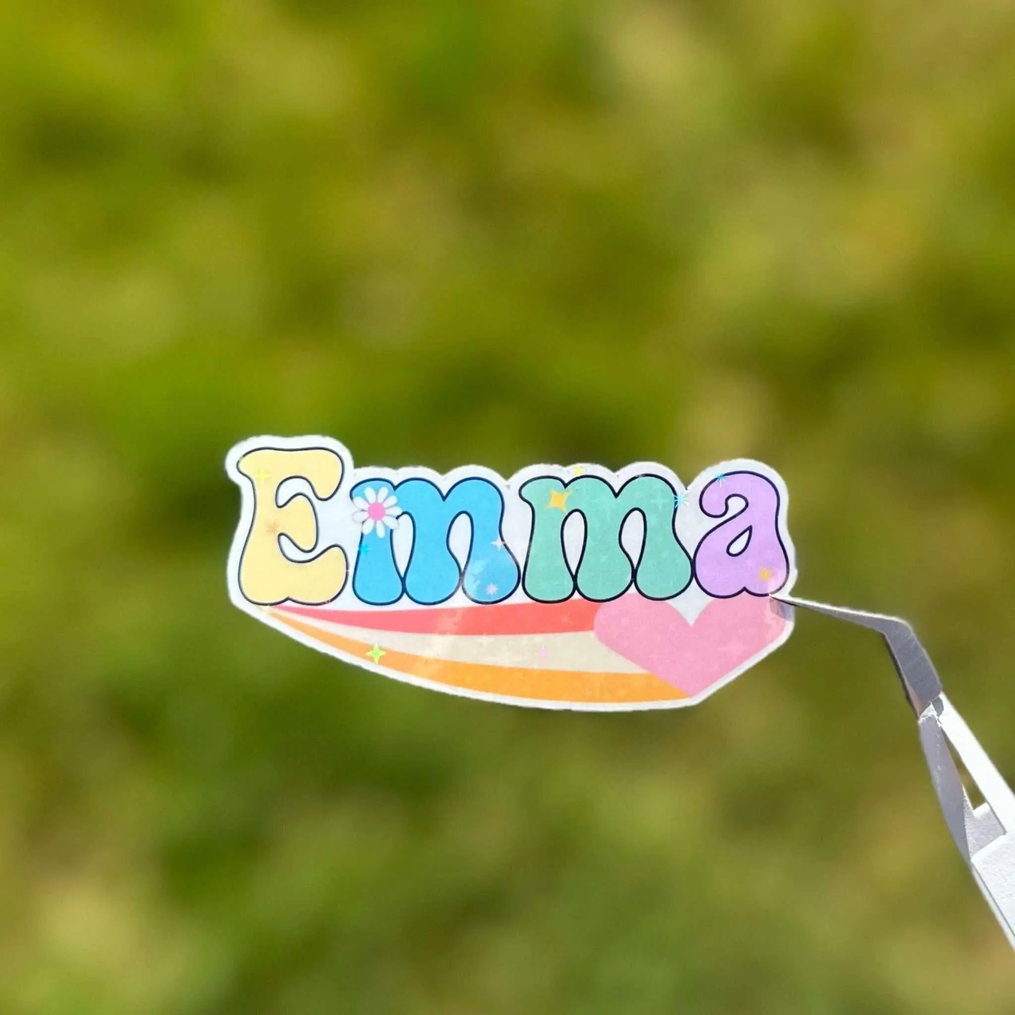 Custom Name Sticker - Retro Colorful Name Decal For Laptop and Water Bottle