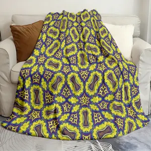 Throw blankets Striking Yellow and Blue Penrose Geometric Lightweight blanket Soft and comfortable all-season blanket portable flannel sofa blanket