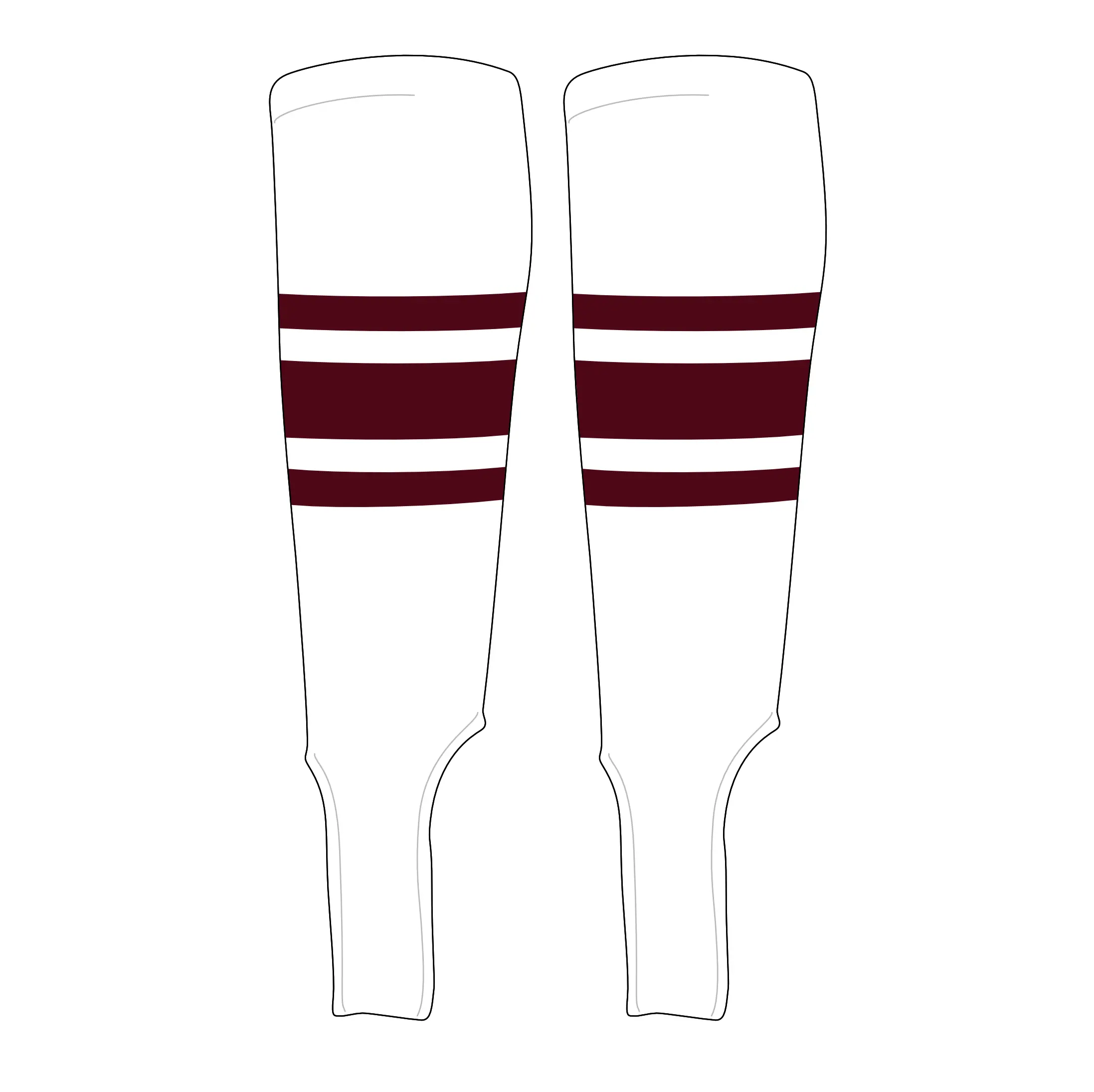 MK Socks Traditional Baseball Stirrups Pattern B-5 White, Maroon