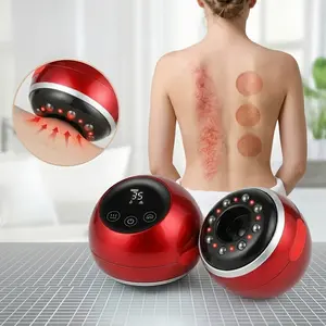 Electric Guasha Scraping Massage Cupping Body Massager with Red Light & 8 Magnetic Beads, Heating Vacuum Suction Cup Anti-cellulite Massager Tool