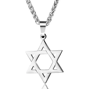 Drperfect Star of David Pendant Necklace Stainless Steel Jewish Jewelry for Men Women Religious 20" Daily