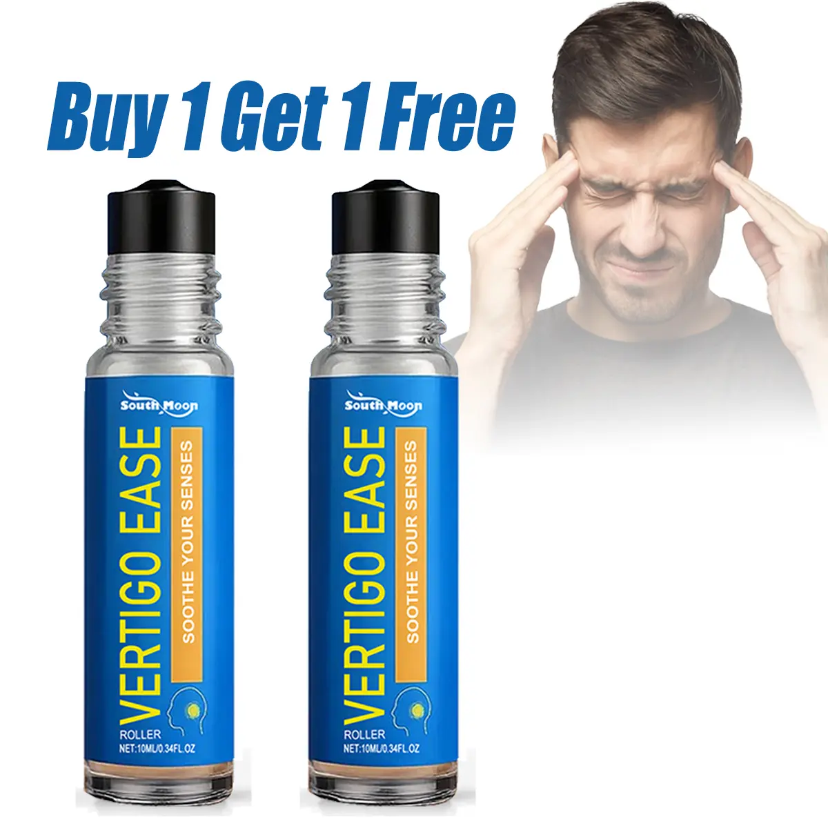 (Buy 1 Get 1 Free)Vertigo Ease Roll On,Vertigo Ease Huile Essentielle | Natural Ingredients For Vertigo Relief,Vertigo Ease Aromatherapy