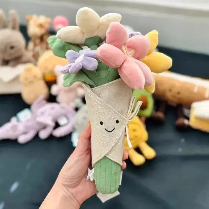 Jellycat Amuseables Flower Bouquet Plush with Gift Bag - Soft Floral Stuffed Toy, Cute Gift for Her, Birthday, Room Decor