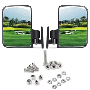 Golf Cart Mirror Set, 16.5 Inch Extra Wide 180 Degree Panoramic Rear View Mirror, Universal Fit, Includes Side Rear View Mirror