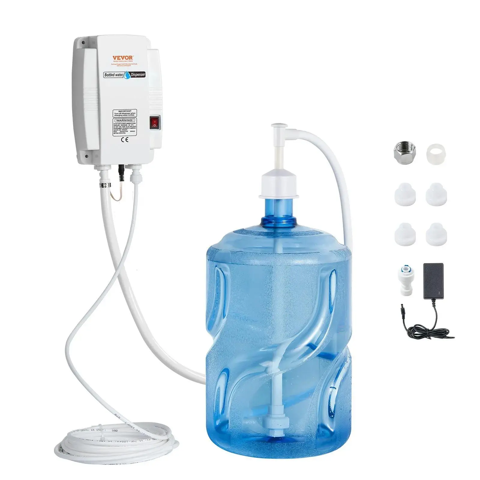 【Summerfinds】VEVOR Bottled Water Dispenser Pump System,  5 Gallon Dispensing System, Automatic Electric Water Dispenser, Single Inlet Water Jug Pump, Compatible Use with Coffee/Tea Machine, Refrigerator, Ice Maker