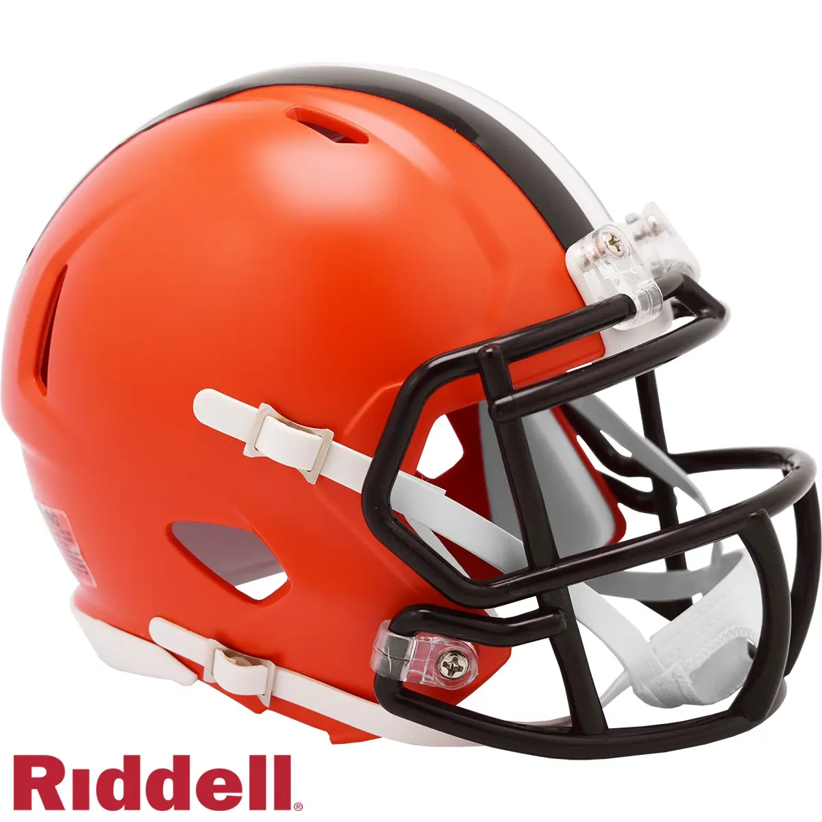 Riddell 9585599188 Cleveland Browns Collectible Speed Shell Mini Replica Football Helmet 2020 - ABS Plastic, 1 lbs, 4-pt Chinstrap, Foam Interior Padding, Team Colors, Affordable, Perfect Gift for True Sports Fan, Autographs, Home/Office Display, 4 Pt Chi