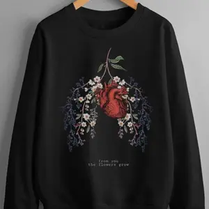 Florence And The Machine Shirt, Floral Heart Graphic Tee, Concert Music Apparel