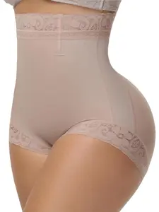 1 Count Super High Waist Elasticity Shaperwear Shorts, Fajas, Butt Lifting And Tummy Control Shaping Shorts, Lace Anti Slip Shaperwear Panties, Women's Body Shaper Bottoms Comfortable, Suitable for Daily, Everyday or Party, Underwear, Lady, Shapewear