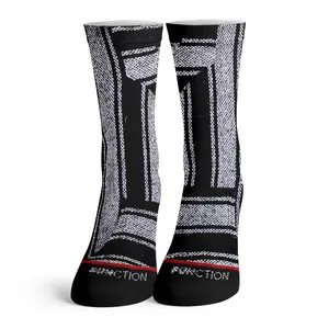 Function - Black Baja Pattern Fashion Socks Mexican Hispanic Hippie Hemp Stripes Crochet Knit Surf Ombre Drug Rug Blanket Poncho