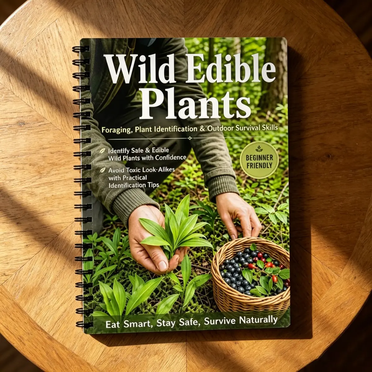 Wild Edible Plants Learning Notebook, Foraging Guide, Plant Identification, Outdoor Survival Skills Manual, Safety Tips, Beginner Friendly