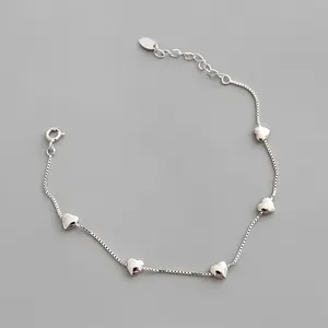Creative smooth heart-shaped ankle, ideal birthday gift for girlfriends/mothers, holiday gift bracelet, heart to heart bracelet