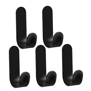 5 Pcs Adhesive Hooks Metal Hook Punch-Free Wall Mounted Keys Coat Cloth Hanger Self Adhesive Household Door Hooks Kitchen Bathroom Accessories plastic head