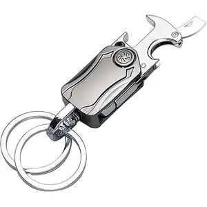 JOYTUTUS Multifunctional Heavy Duty KeyChain Key Ring with Carabiner Clip Bottle Opener & Fidget Spinners for Car Keys Compact Design New Year Gifts - Convenience