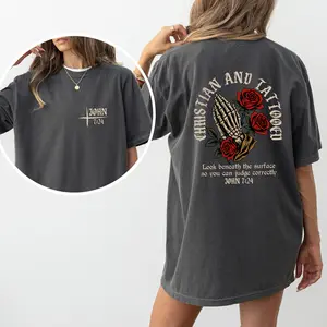 ChicCotton Vintage Christian And Tattooed Comfort Colors Shirt, Scripture Retro Christian T-shirt, Christian Graphic Tee, Jesus Loves You Clothing