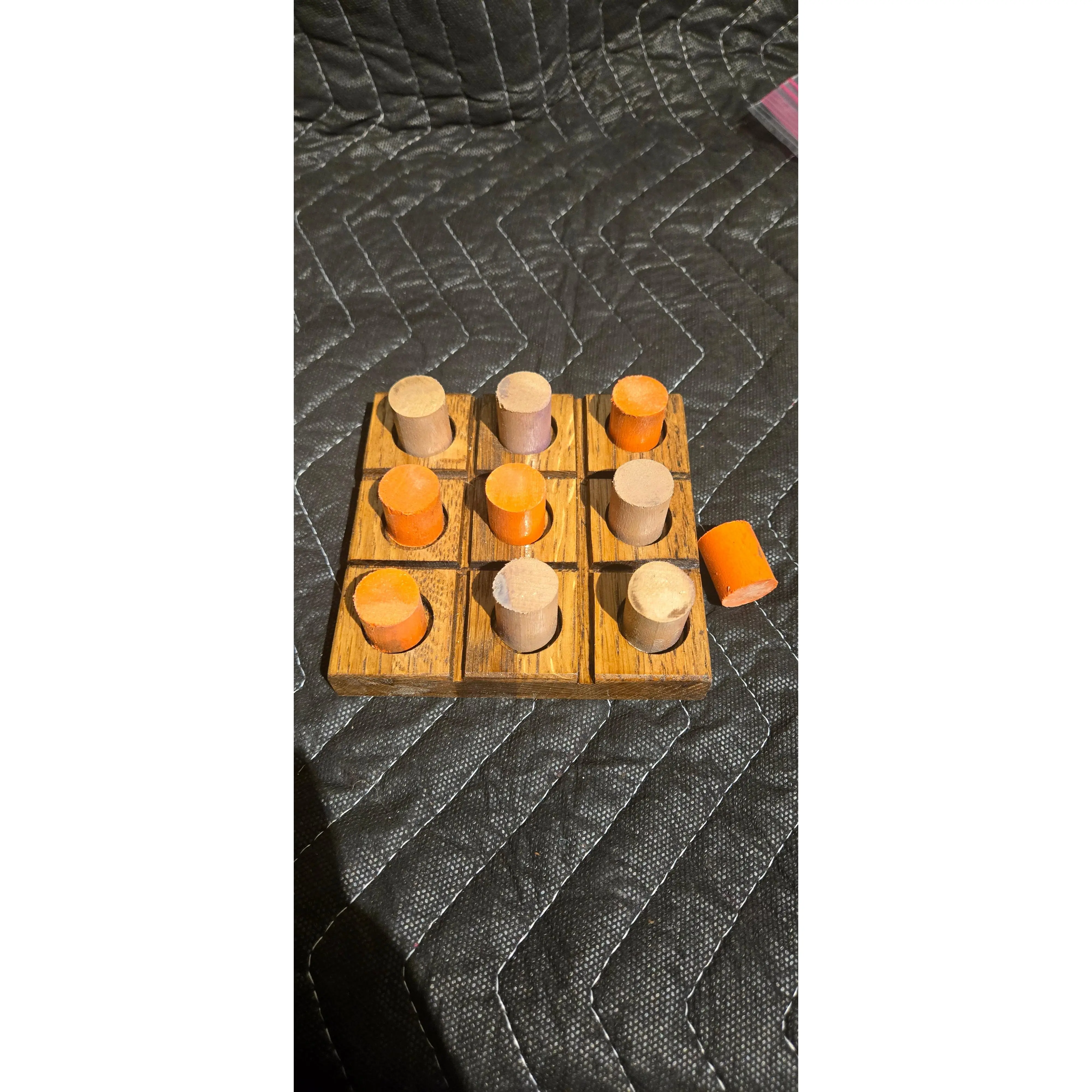 Handmade Hardwood Tic Tac Toe Game – Travel Size, Multiple Color Options