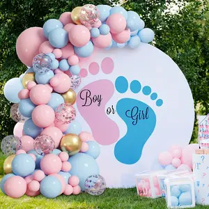 130pcs Pink and Blue Gender Reveal Balloon Arch Set, Round Latex Balloons, Suitable forBirthday, Wedding Party, Summer Party, Anniversary, Indoor and Outdoor Decoration, Perfect Mother's Day Gift, Graduation Gift, Suitable for All Seasons