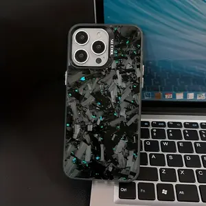 Shockproof Protective Carbon Fiber Phone Case for iPhone 15/15 Plus/15 Pro/15 Pro Max, Simple Aesthetic Design, Perfect Gift for Family and Girlfriend
