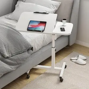 Over The Bed Table with Wheels 23.6''~37.4'' Adjustable Height Bedside Table Mobile Rolling Laptop Stand Tilting Overbed Table for Couch Home Office Hospital