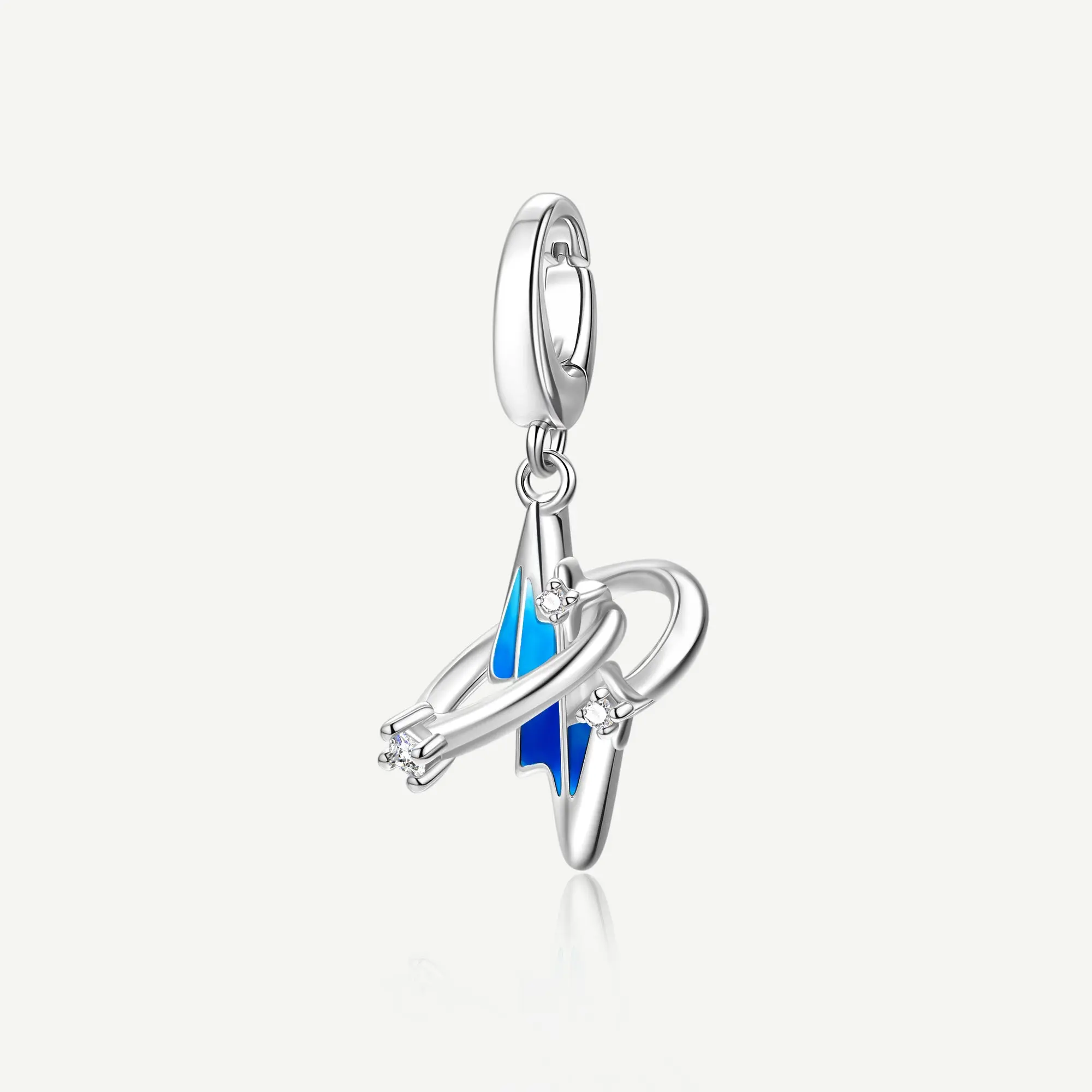 Harry Potter Thematic Charm in a Silver Bolt Shape, Lightning Scar with Glow-in-the-Dark Gradient Enamel for Females, Everyday Wear, Gradient Glow, Character Enamel Charms & Pendants