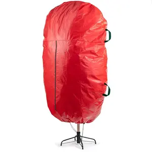 Zober Upright Christmas Tree Storage Bag For 7.5 Ft Trees - Waterproof, Durable With Handles - Red