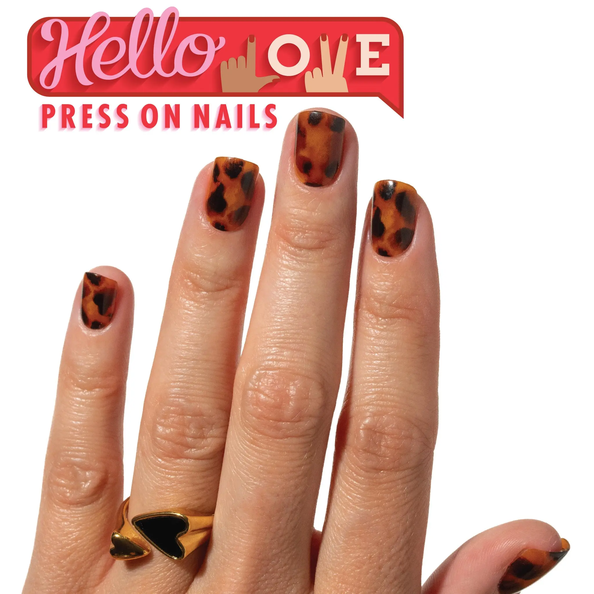 Hello Love Press-On Nails: Short Square Hello Love Press-On Nails: Short Square