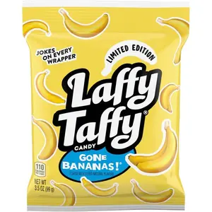 Taffy Mini Bar Bag, Banana, Chewy Taffy Candy, 3.5 oz