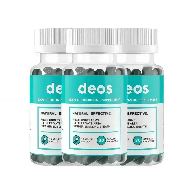 DEOS Internal Deodorant Supplement – Full Body Deodorizer for Gut Health, Skin Health, Detox & Digestion Support – Natural Odor Control Chlorophyll Pills for Head-to-Toe Freshness | 30 Capsules