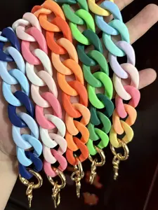 Multifunctional Acrylic Bag Strap, 37cm Adjustable Handle & Belt, Random Print Design, Fashionable Shoulder Chain Accessory