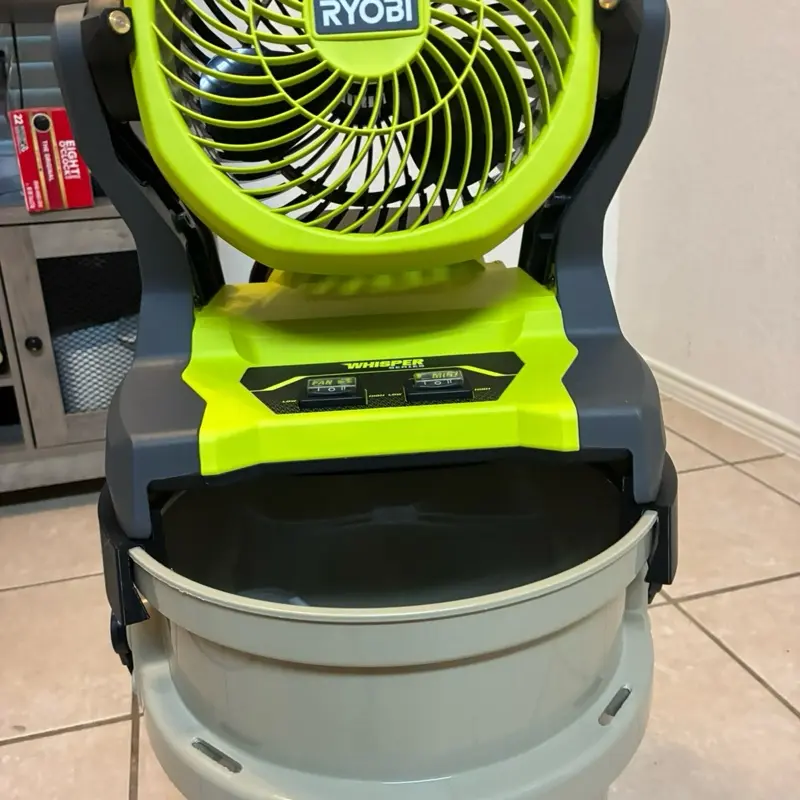 Ryobi Whisper Fan Mount for Yeti LoadOut 5 Gallon Bucket | 3D Printed | Made in USA