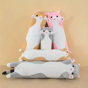 Long Cat Pillow Plush Filled Doll, Home Decor Gift Cushion, No Zipper Design, Soft Stuffed Toy, Perfect for Cats & Gifts