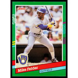 Mike Felder 1991 Donruss #535 Milwaukee Brewers