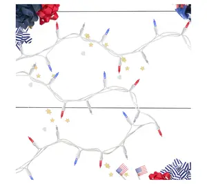 Northlight 33' (100ct) Red/Whi te/Blue LED Ame rican Mini Lighs