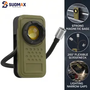 SUOMAX Mechanic Work Light，Rechargeable LED 600LM Flashlight, Under Hood Mechanic Light for Car Repair, Pocket Work Light Gooseneck Lamp,Dual Head Lamp, Magnetic Clip Aluminum Alloy Spotlight,for Repair Outdoor Camping Emergency