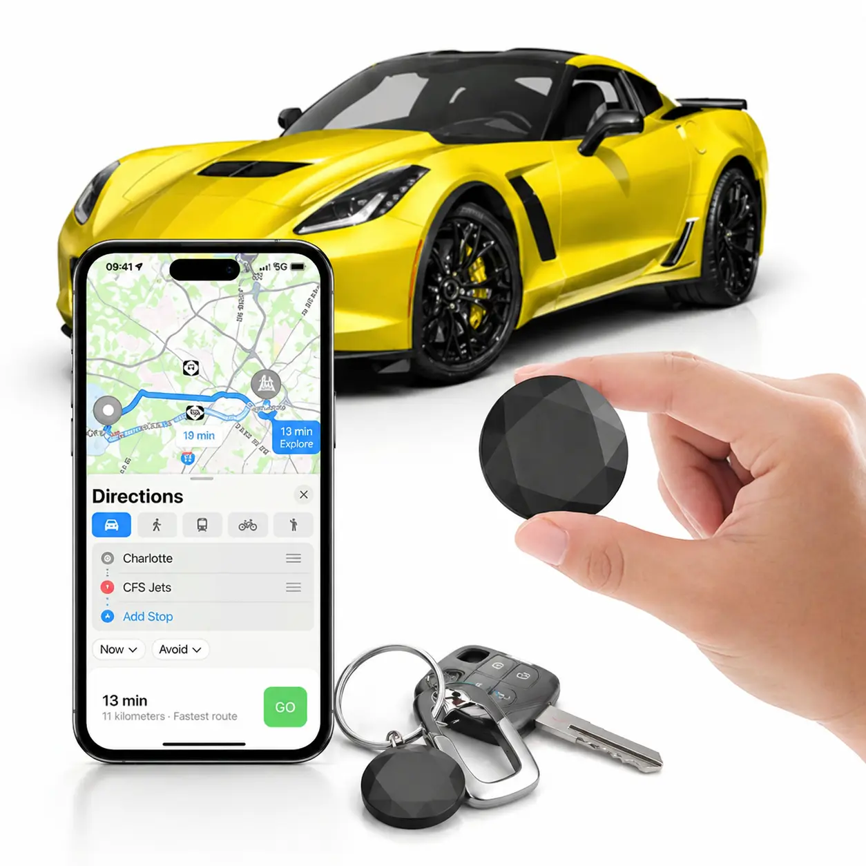 [Summervibes] Tukio Tx03 GPS Tracker (iOS Only) for Cars & Pets -Mini Clear Design, Weatherproof Case, Anti-Lost Device, Works with Apple Find My (iOS Only), No Monthly Fees, IP67 Waterproof, Replaceable Battery Remote Bluetooth Protection