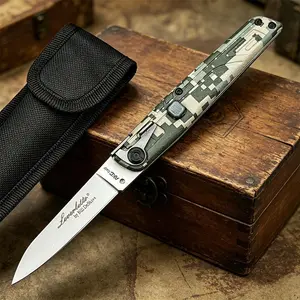 Men's  Portable Button Side Pocket Knife Stock Colt II pocket Knife 440C Steel Blade with Safety Lock Nylon Wave Fiber Handle EDC Outdoor Camping Daily Cutting Tool