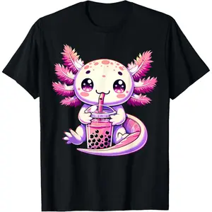 Axolotl Boba Tea Bubble Tea Anime Cute Kawaii Axolotl T-Shirt