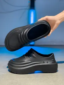 Unisex's Anti-slip Waterproof & Oil-proof Clogs, Casual Comfortable Breathable Lightweight Clogs for Kitchen Work, Fashionable Shoes for Indoor & Outdoor Wear, Boy, Thick Sole