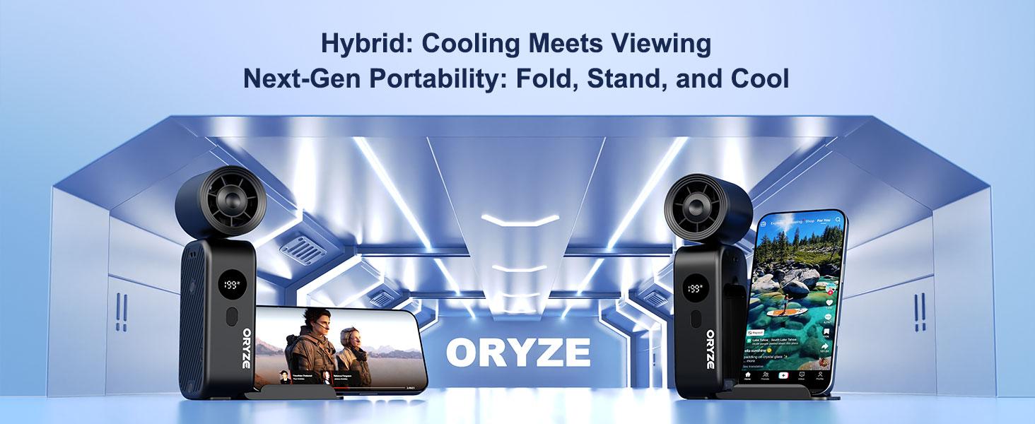 Phone Stand Portable Fan,5-in-1 Multifunctional 199 Speed Levels High-SpeedCooling I Design I5 Adjustable WindSpeeds | Essential Cooling Gadget for Summer Travel, Binge-Watching & Outdoors