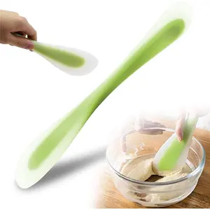 Spatula Scraper Spoon Double-Headed -Purpose for Cooking Baking Spreading Mixing Supplies, Ideal Gifts of  Utensi Kitchen  Grip Gadget Cake Accessory for Dad or Mom(Green)