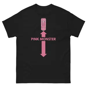 Pink Monster TShirt, Funny Energy Drink Graphic Design, Soft Cotton Unisex Fit for Adults, Gift for Energy Drink Lovers & Friends