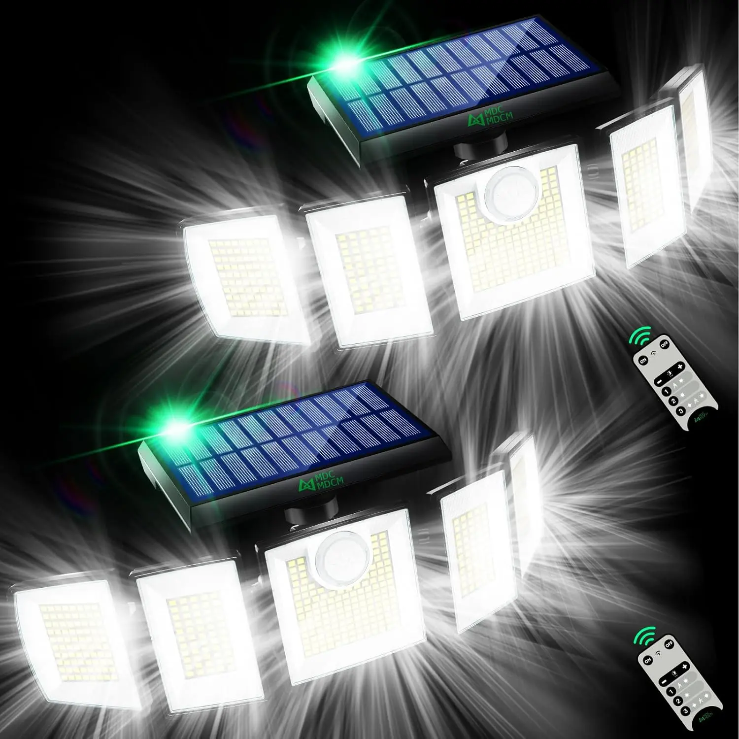 Solar Lights Outdoor Waterproof Motion Sensor Lights, 300 LEDs 2000 Lumens Super Bright 3 Brightness 3 Modes Solar Flood Security Light for Outside